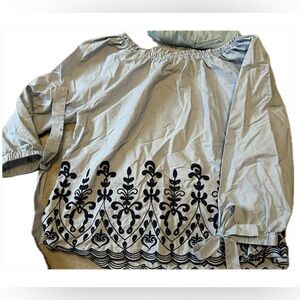 Time and Tru blue off the shoulder